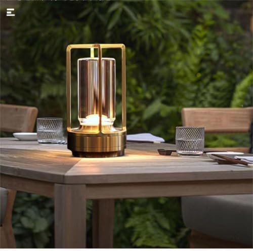 Portable Metal Table Lamp for Indoor/Outdoor，Rechargeable Cordless 3 Colors by HAPYGILightings