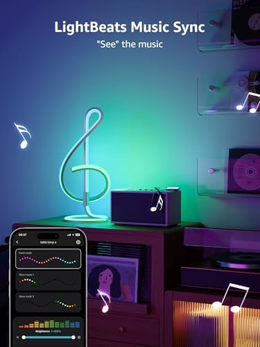 Lepro TB2 AI Smart Table Lamp, RGB+IC Modern Treble Clef Spiral Desk Light - Image 6