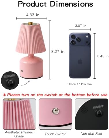 Table Lamp for Bedroom, Small Bedside Lamp Warm Light Touch Nightstand Lamp - Image 5
