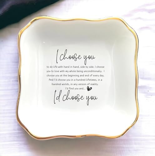 Wave Square Ring Dish, White Ceramic Jewelry Dish, Present For Girlfriend From Lover, Wife From Husband, Anniversary, Christmas, Valentines Gift, Wedding Gifts - Image 3