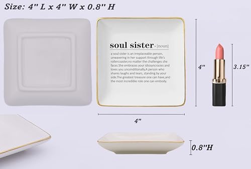 Soul Sister Friendship Gifts for Women, Bestie, BFF - Ceramic Jewelry Tray Trinket Holder Ring Dish - Image 5