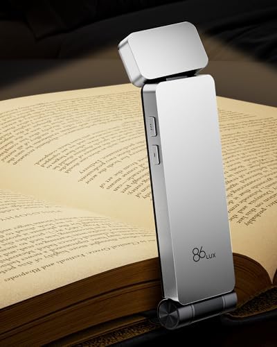 86lux Book Light, Rechargeable Clip-On LED Reading Light for Bed by 86Lux