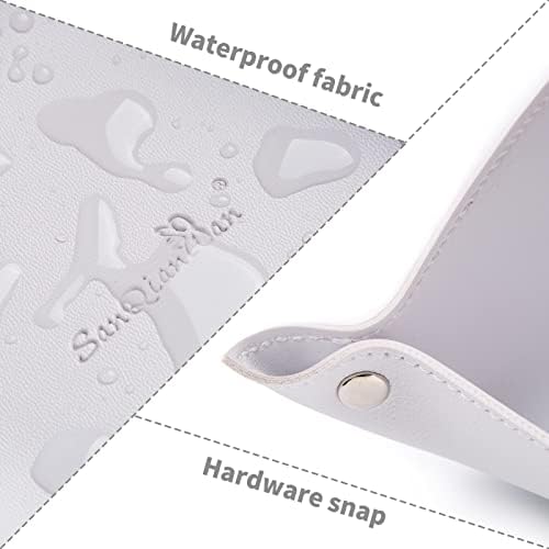 Leather Jewelry Valet Tray for Women and Man (Grey White-B) - Image 3