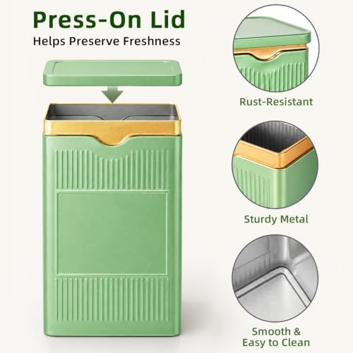 10 Pack Tea Tin with Airtight Lid, Tea containers for Loose Tea Storage - Image 3