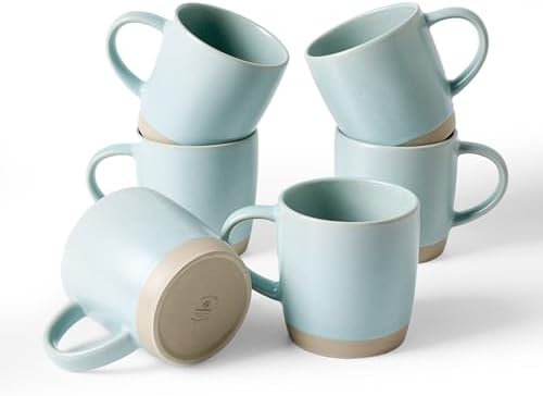 famiware Coffee Mugs Set of 6, Milkyway 13 oz Ceramic Cup Set with Handle by Famiware