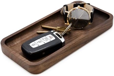 MUUJEE Wooden Desk Tray Organizer - 7.5 x 3.75 for Work Teacher Dad Wood Tray Work Minimalist Rustic - Image 2
