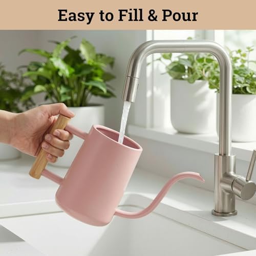 Metal Small Indoor Watering Can with Long Spout & Real Wood Handle, 35oz - Image 4