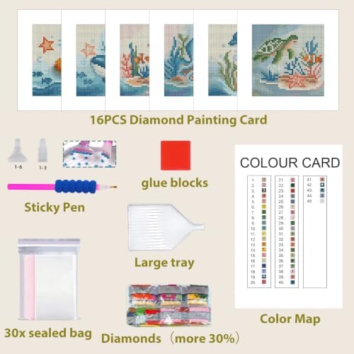 6 Pcs Small Diamond Art Kits Ocean Animals Diamond Art Kits for Adults - Image 4