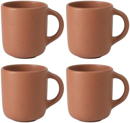Bloomhouse - Two Time Oprah's Favorite Things Winner - Corsica Clay 4-Piece Mug Set – Burnt Apricot Terracotta Stoneware Coffee & Tea Cups, Durable Ceramic Drinkware by Unknown