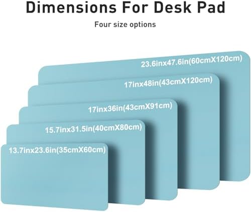 Aothia Faux Leather Desk Mat – Large Mouse Pad, Non-Slip PU Leather Blotter, Waterproof Writing Surface for Office and Home (Blue Topaz, 47.2" x 23.6") - Image 5
