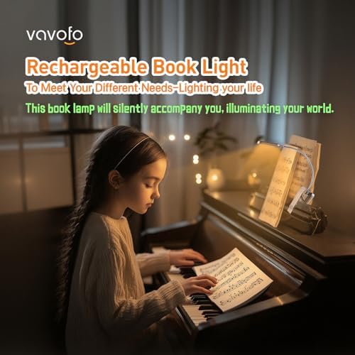 VAVOFO Rechargeable Reading Light, Clip on Book Light for Reading in Bed - Image 2