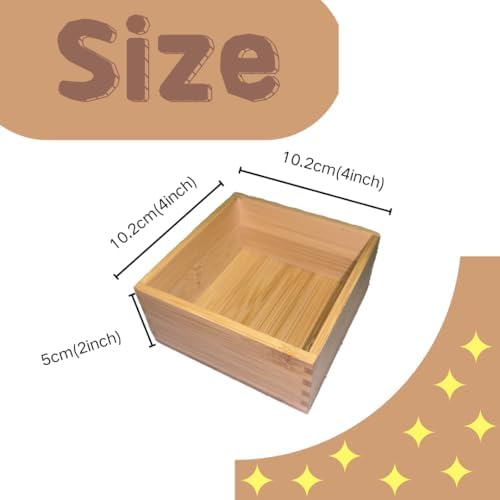 Bamboo drawer organizer Kitchen Utensil Organizer Cutlery Box for Dresser Makeup Tool Office Desk Supplies Storage and Accessories 1pcs 4"x 4"x 2" - Image 2