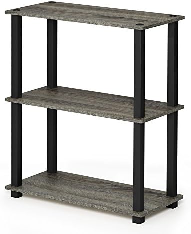 Furinno TURN-S-TUBE Storage Shelves, 3-Tier Book Shelf, Corner Shelf, Toolless Open Shelves, for Organization and Storage, Living Room, Garage, Home Office, French Oak - Image 5