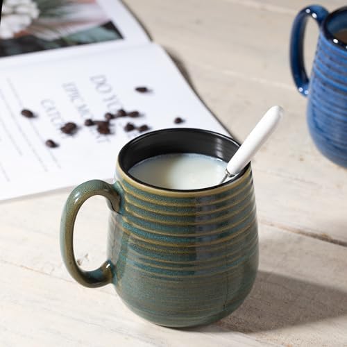 20 oz Large Coffee Mug for Women and Men, Large Ceramic Mug (Green, 1PCS) - Image 4