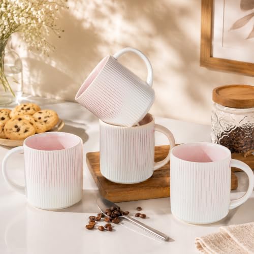 theterra Ceramic Coffee Mugs Set of 6, 14.2 oz Coffee Cups with Handle - Image 4