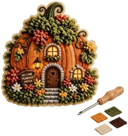 Whimsical Village 3D Fabric Poke Art Kit,Adult Creative Fabric Craft Set C by Unknown