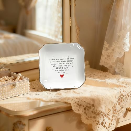 Thank You Gifts for Women, Ceramic Jewelry Dish Ring Tray - Image 4
