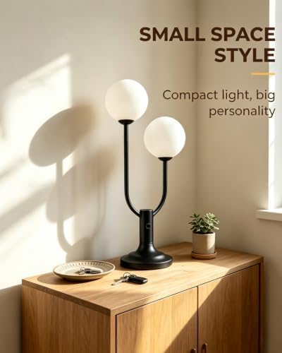 Lightdot Black Globe Table Lamp for Bedroom Gift G9 Bulbs Included Dimmable - Image 5