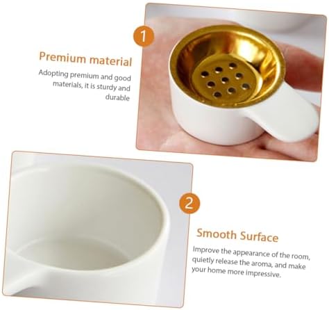 2pcs Ceramic Incense Burner Handheld Desktop Censer Ornament Modern Minimalist Incense Holder for Meditation Yoga Bedroom Study Decor - Image 3
