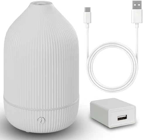 Oil Diffuser,100ML Mini Aromatherapy with USB Cable & Adapter, 7 Colors Lights Mode Waterless Auto Off for Car Home Office Room (USB Power) by Inspiration+of+The+Nature