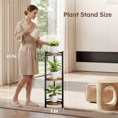 Homsorout 3 Tier Plant Stand Indoor Outdoor for Corner, Rustic - Image 5