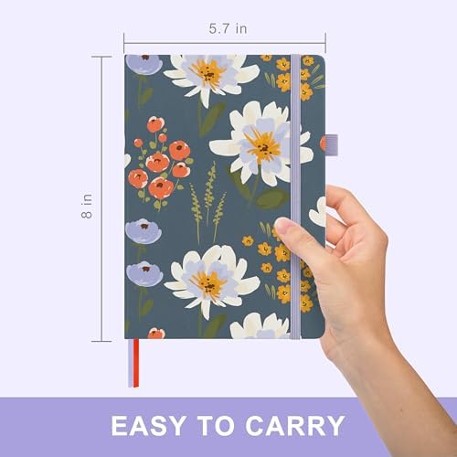 &And Per Se Dotted Journal Notebook, A5 Hardcover Aesthetic Dotted Notebook – 160 Pages 100gsm Thick Dot Grid Paper, 3 Sticker Sheets – Gift-Ready Journaling Kit for Women (Garden Flowers) - Image 2