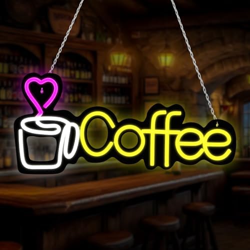 Coffee Neon Sign for Business,High Brightness Dimmable 5V USB by senceng