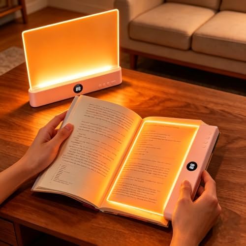 Choudao LED Amber Book Light & Night Light 2 in 1, Flat Reading Light by ChoudaoTech