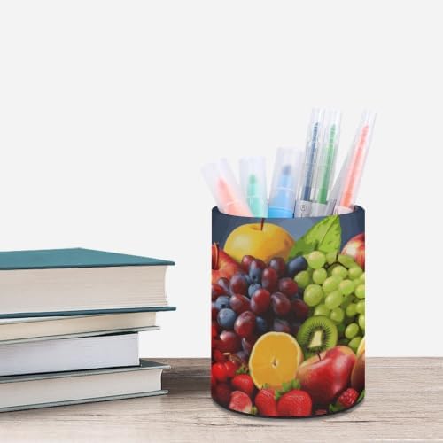 PU Leather Round Pencil Holder Fruits Pen Holder - Image 6