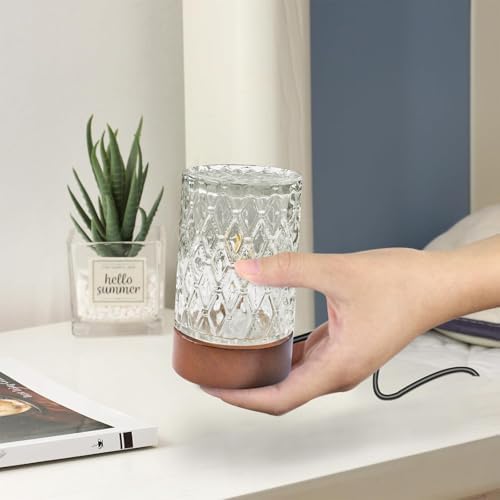 Mini Soft Warm LED Night Light,Dimmable Bedside Lamp Small Nightstand Glass Lamps Desk Reading Light for Bedroom,Living Room,Study Room,Office - Image 3
