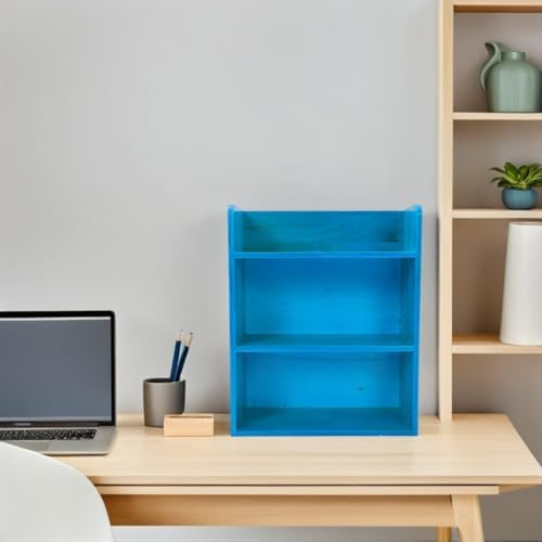 NUOBESTY Wood 3 Tier Desk Organizer Shelf for Office and Home, Modern Minimalist Style with Easy Cleaning and Max Organization, Versatile Wooden Desktop Storage Stand for Desk - Image 2