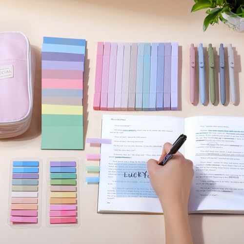 49Pcs Book Annotation Kit Aesthetic School Supplies with Pencil Case - Image 2