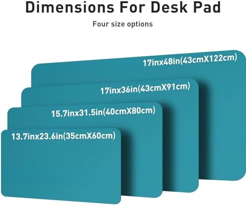 Aothia Leather Desk Pad Protector, Office Desk Mat, Large Mouse Pad, Non-Slip PU Leather Desk Blotter, Laptop Desk Pad, Waterproof Desk Writing Pad for Office and Home (48"x17", Turquoise) - Image 6