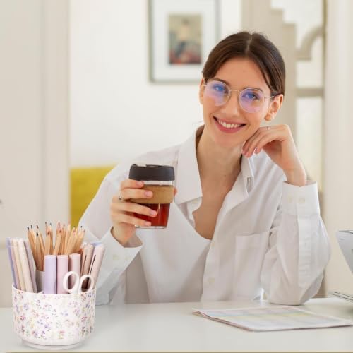 SKYDUE Rotating Pencil Pen Holder for Desk, Pencil Cup with 5 Slots - Image 6