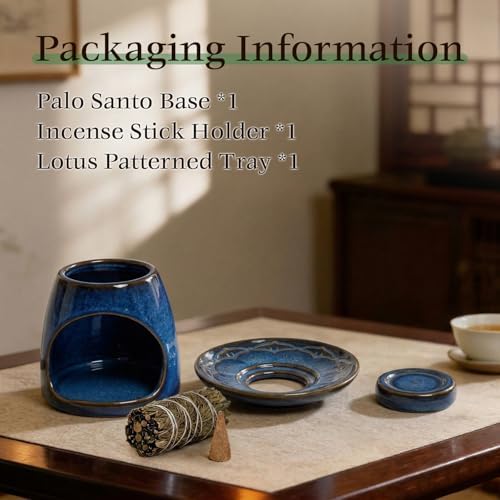 Palo Santo Incense Holder, 3-in-1 Handcrafted Ceramic Sage Burner - Image 2
