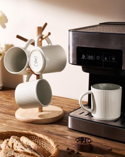 famiware Coffee Mug Set of 4, Star 12 oz Ceramic Mugs Cups Set with Handle - Image 4
