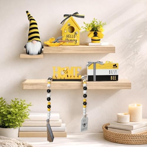Spring Decorations for Home 8 Pcs Summer Bumble Bee Tiered Tray Decor Set - Image 6