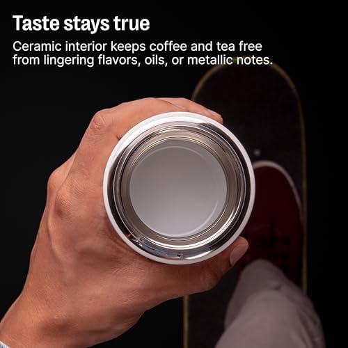 Fellow 12 oz Carter Move Travel Mug - Vacuum-Insulated Stainless Steel Travel Coffee Mug - Coffee Tumbler with Ceramic Interior and Splash Guard - Sporty Green - Image 3