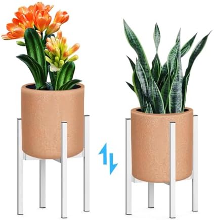 Heavy Plant Stand for 10"-16" Plant Pot Indoor Outdoor Corner, Adjustable Metal Heavy Duty for Large Pot (White 1 Pack) - Image 2