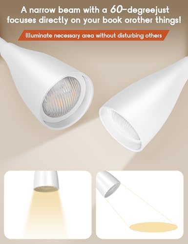2 PCS Reading Light for Book in Bed,Clip on Light Reading Lamp with Adapter - Image 3