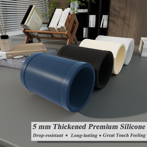 HighHerz Aesthetic Pen Holder For Desk, Modern Silicone Pencil Holder, Stylish Office Desk Decor, Made of 5 mm Thickened Premium Silicone, Office Desk Organizer And Accessories (Black) - Image 4