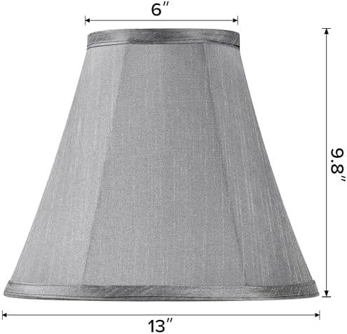GO&SO Grey Bell Lamp Shade, Medium, 6"Top x 13"Bottom x 9.8"High - Image 2