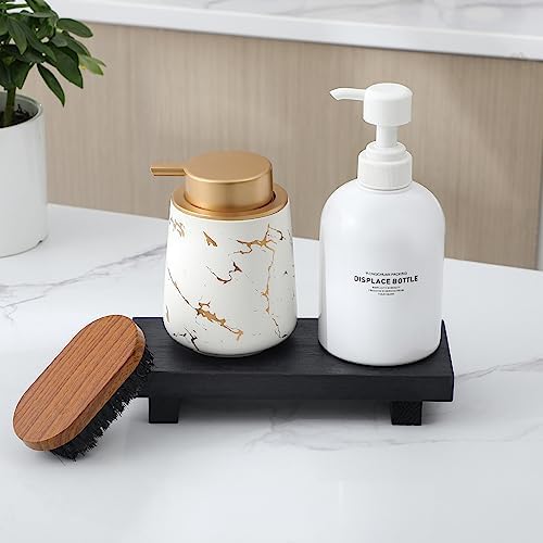 Wood Bathroom Tray Farmhouse Decor Kitchen Soap Holder, 8.7" x 3.6" Black - Image 6