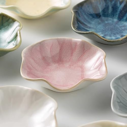 2Pcs Ceramic Jewelry Dish - Lotus Leaf Shape, for Ring Holder Necklace Small Key, Suitable for Mother Friend Sister, Gifts for Women, Cute Plate Trinket Tray, Home Decor (Pink & White) - Image 6