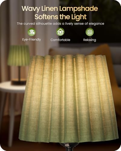 Small Bedside Table Lamps Set of 2, Touch Dimmable Table Lamps with USB Ports, Nightstand Lamps with 2 Stepless Dimming LED Bulbs, E26 Base, for Bedroom, Study, Black and Green J16TLP205 - Image 5