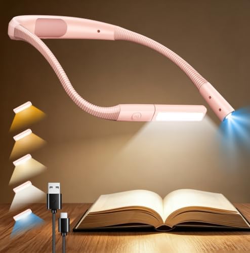 Glocusent Bendable Neck Light, 100 Hours Reading Light for Book Lover Gifts by GLOCUSENT