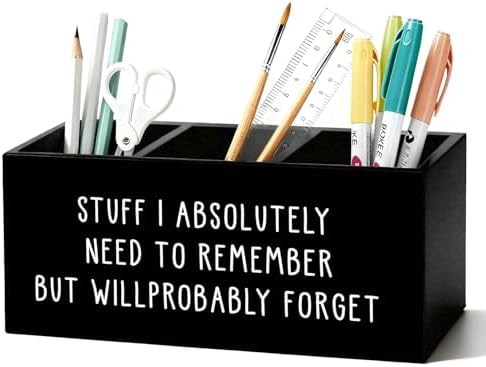 Funny Pen Holder, Funny Pencil Holder for Desk, Office Humor Gifts, Coworkers Gifts for Women Men Wooden Box Sign Decorations for Office Workplace Desk Tabletop by Unknown