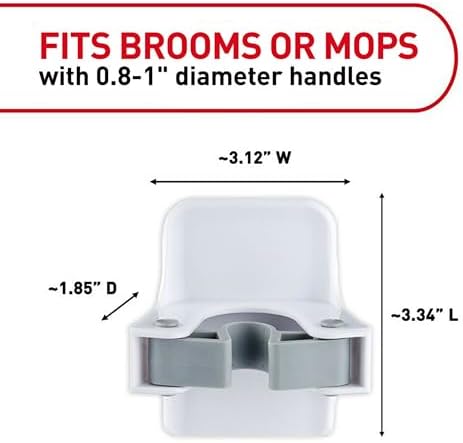 Command Large White Broom Grippers, 2 Broom Grippers, 4 Strips - Image 5