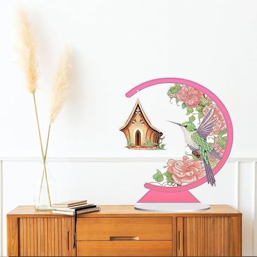 Diamond Painting Kits for Adults Beginners, 5D Full Drill Bird Crystal Art Desktop Ornament, DIY Single Sided Home Office Desk Decor, Creative Craft Gift Set with Tools - Image 4