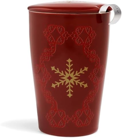 Tea Forte Double-Walled Ceramic Kati Cup, Warming Joy, 12 oz by TeaForte